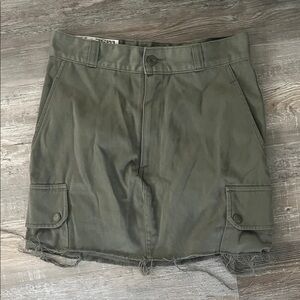 Vintage Olive Green Cargo Mini Skirt